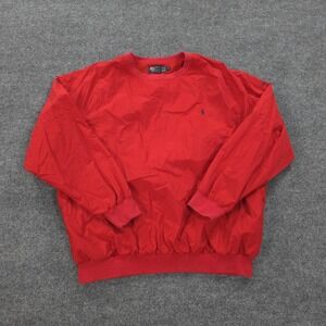 Vintage‎ Polo Ralph Lauren Jacket Mens Large Red Golf Pony Pullover Windbreaker